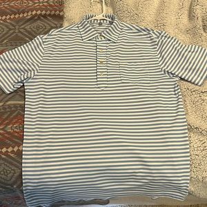 Like new Peter millar summer comfort polo. Blue and white stripes
